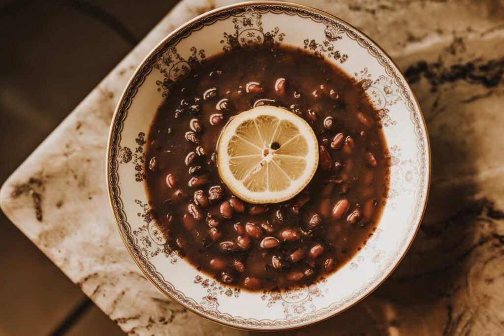 How do you get rid of the bitter taste in black bean soup?