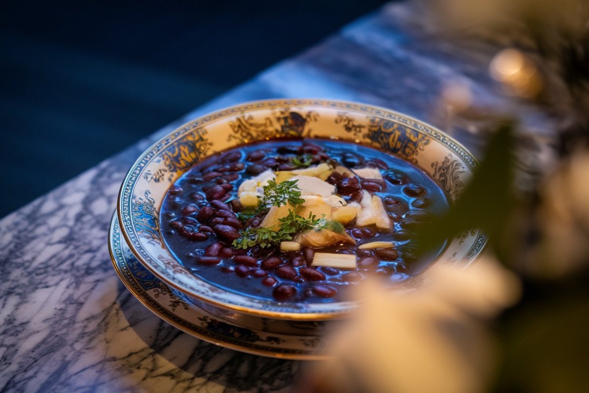 How do you get rid of the bitter taste in black bean soup?