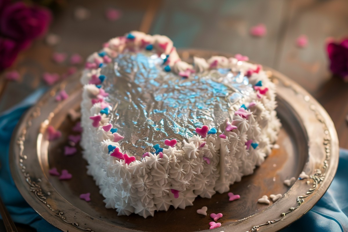 How to make a heart shaped cake with foil?