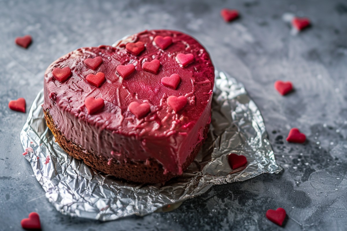 How to make a heart shaped cake with foil?