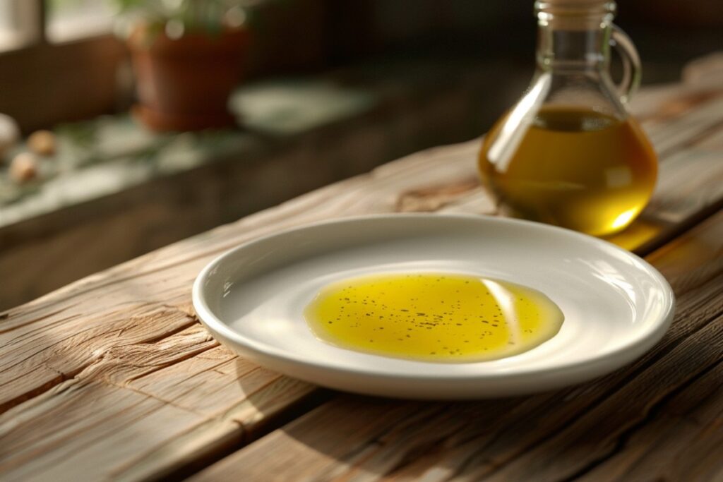 What does soaking garlic in olive oil do?