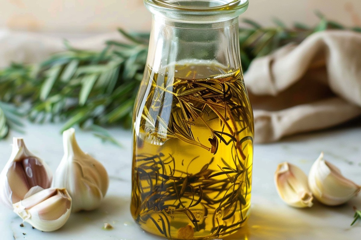 What does soaking garlic in olive oil do?