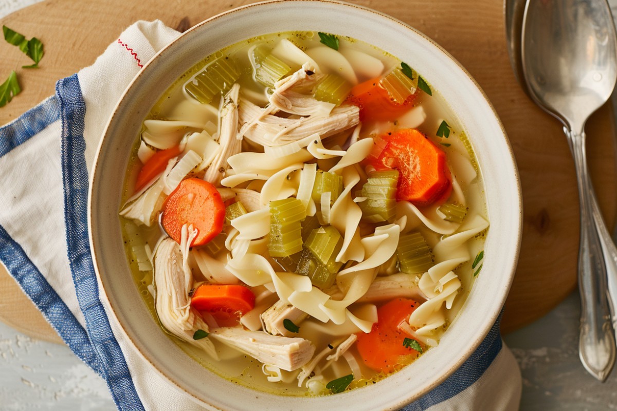 Can I crack an egg in my chicken noodle soup?