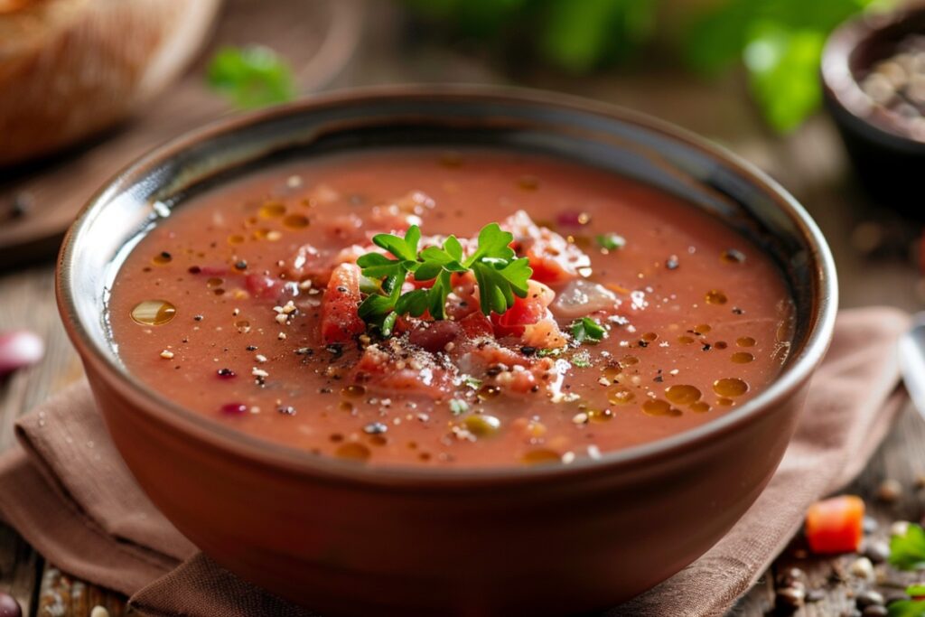 What are the health benefits of red pea soup?