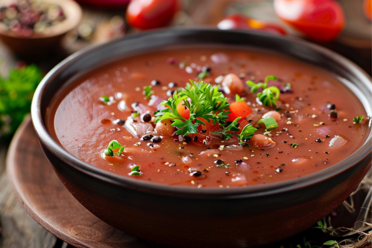 What are the health benefits of red pea soup?